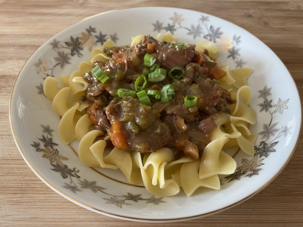 Stewed Beef with Egg Noodles