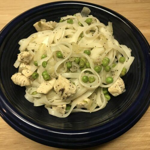 Lemon Poppy Seed Chicken with Rice Noodles