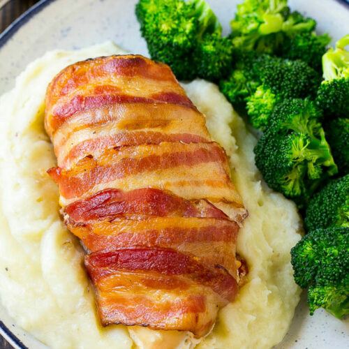 Bacon Wrapped Jalapeno Popper Chicken