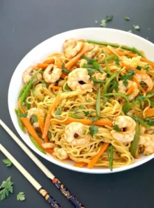 Shrimp and Rice Noodle Stir Fry